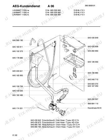 Взрыв-схема стиральной машины Aeg LAV1105 U D - Схема узла Hydraulic System 272